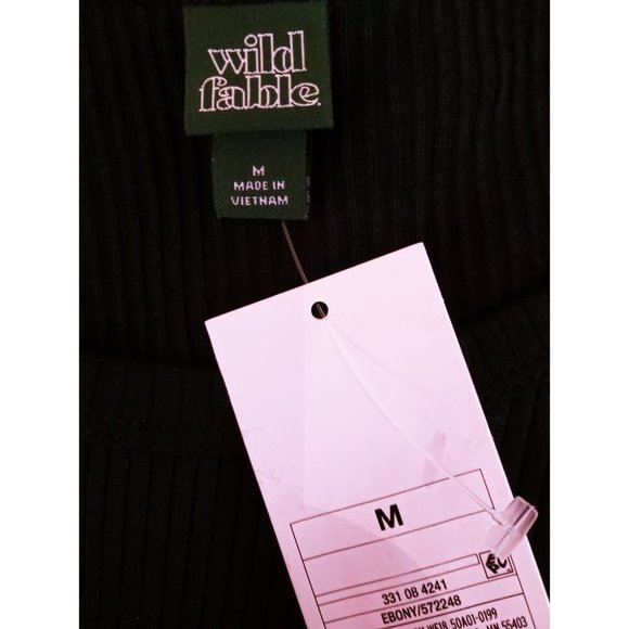 NWT Wild Fable Size M‎ Rose Embroidered Ribbed Knit Long Sleeve Bodycon Dress - Picture 6 of 10